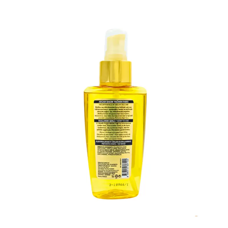 پشت محصول روعن مو بیوبلاس حاوی آرگان با حجم صد میل